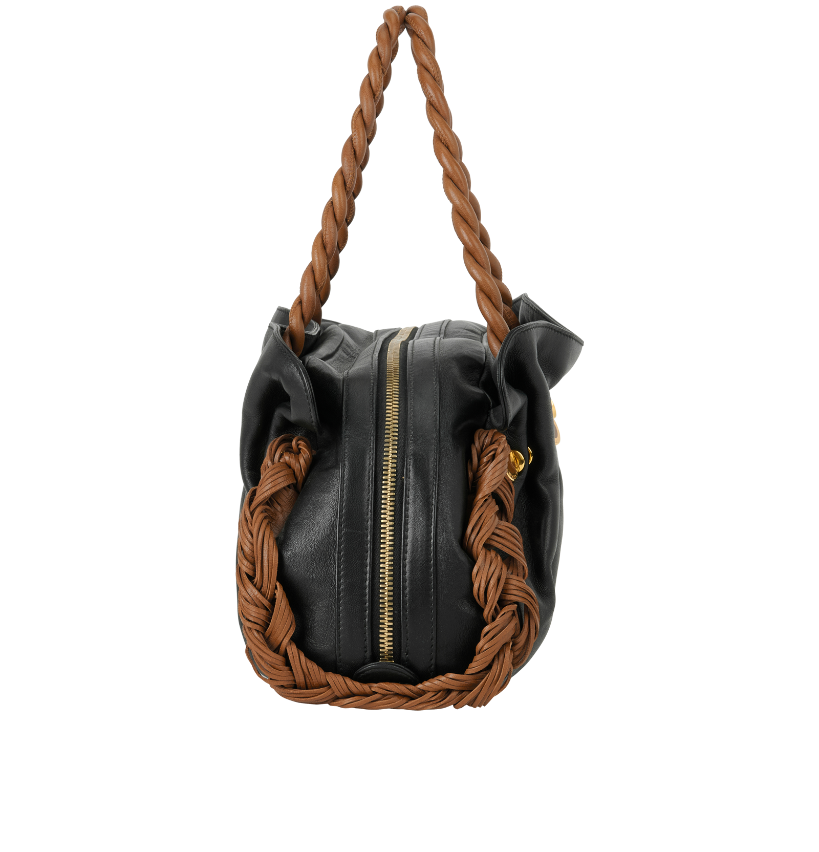 Twistino Tina Handbag, &pound;450, Handbags, Black/Brown, Leather, Bottom view